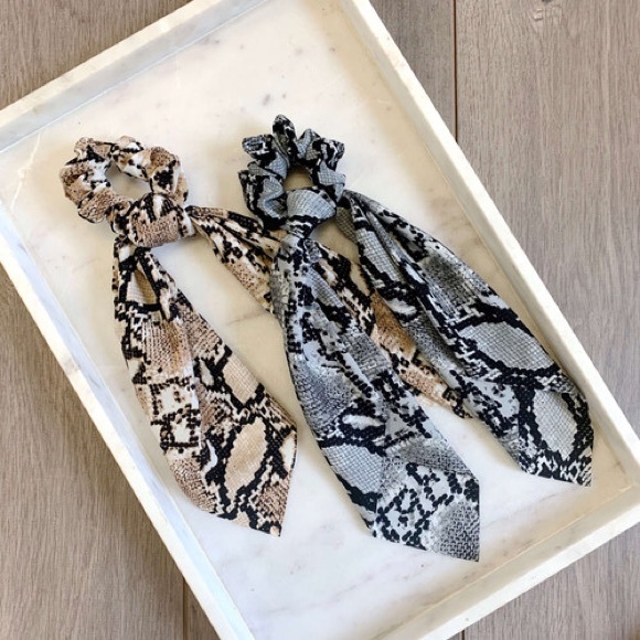 SCARF/HAIR TIE—SCARF & SCRUNCHIE SNAKE SKIN PRINT ADORABLE HAIR TIE!! - Picture 2 of 6